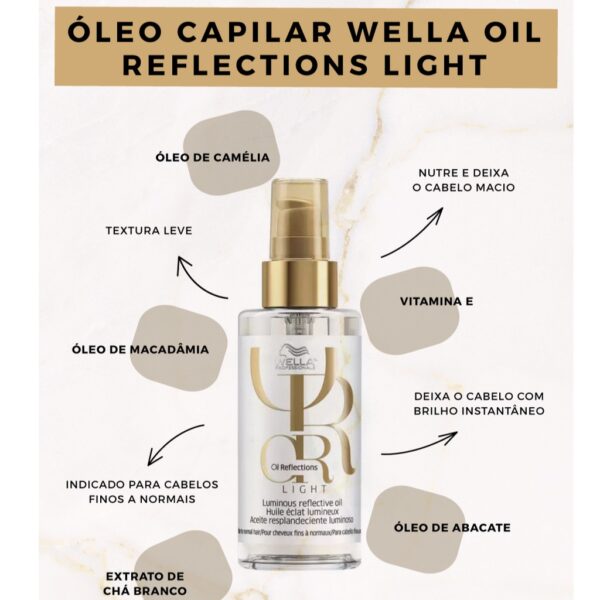 Óleo Capilar Oil Reflections Light Wella Professional 100ml - Image 3